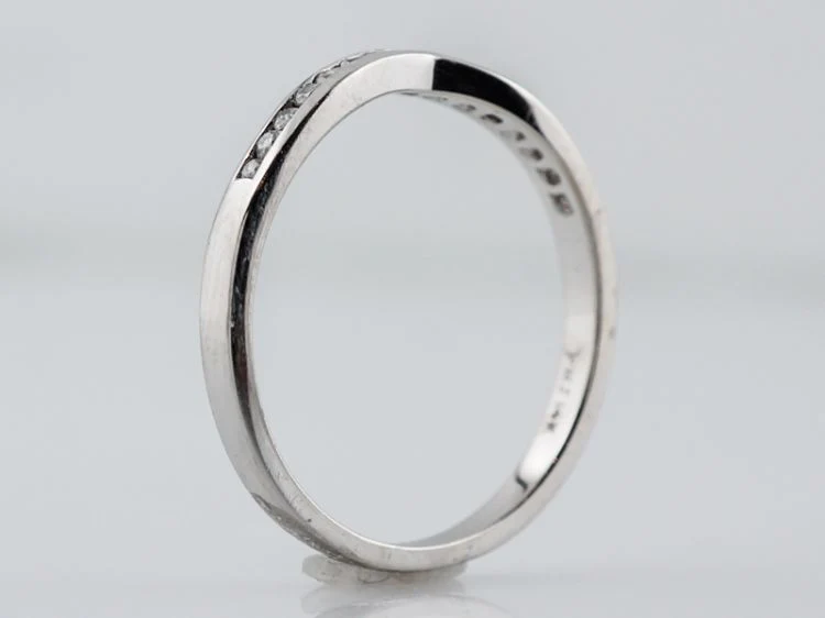 Wedding Band Modern .30 Round Brilliant Cut Diamonds in 14k White Gold - Image 4