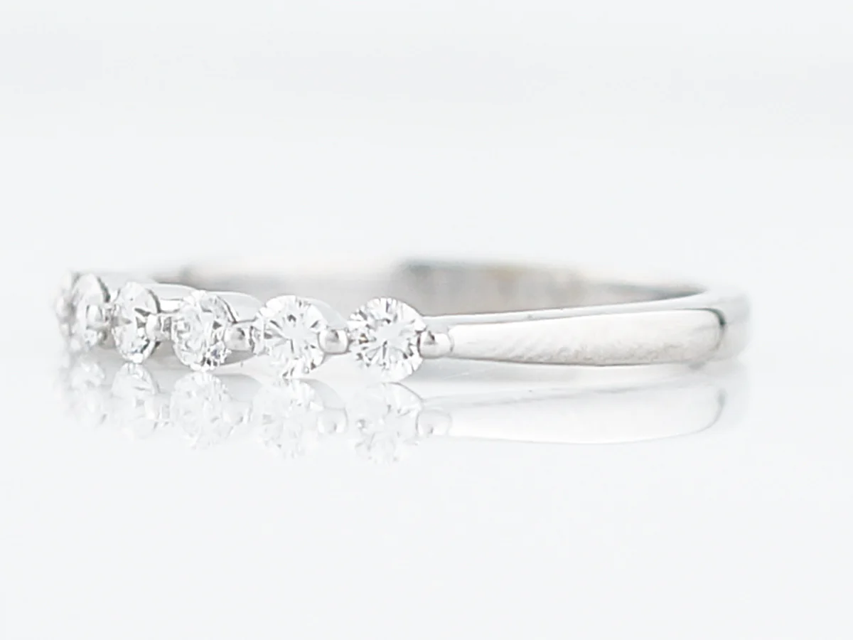 Wedding Band Modern .30 Round Brilliant Cut Diamonds in 14k White Gold - Image 2