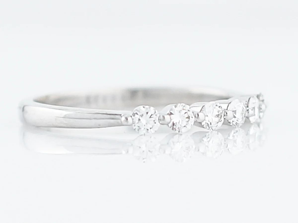 Wedding Band Modern .30 Round Brilliant Cut Diamonds in 14k White Gold - Image 3