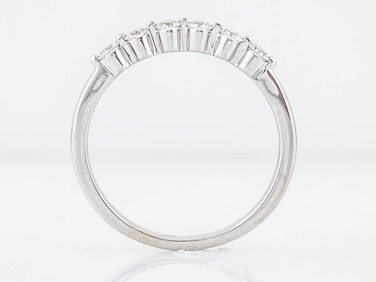 Wedding Band Modern .30 Round Brilliant Cut Diamonds in 14k White Gold - Image 4
