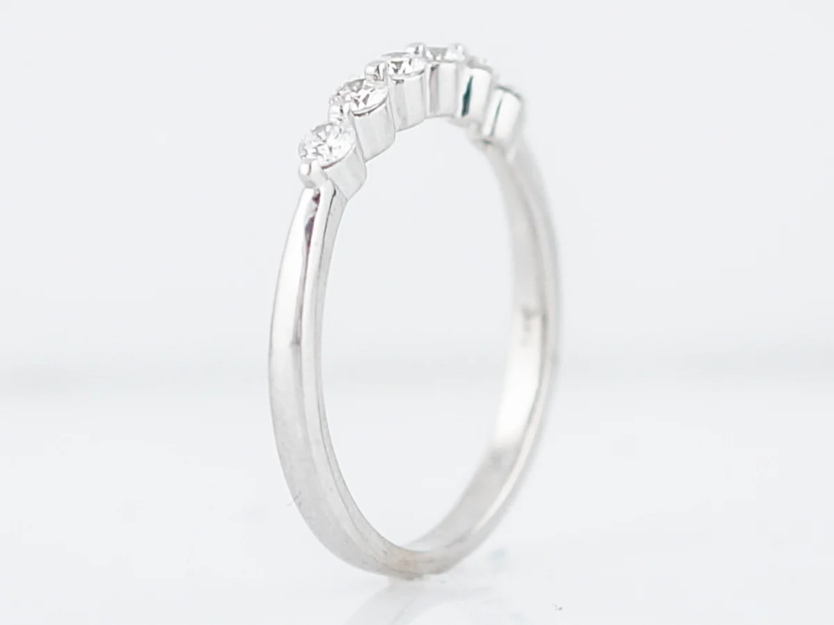 Wedding Band Modern .30 Round Brilliant Cut Diamonds in 14k White Gold - Image 5