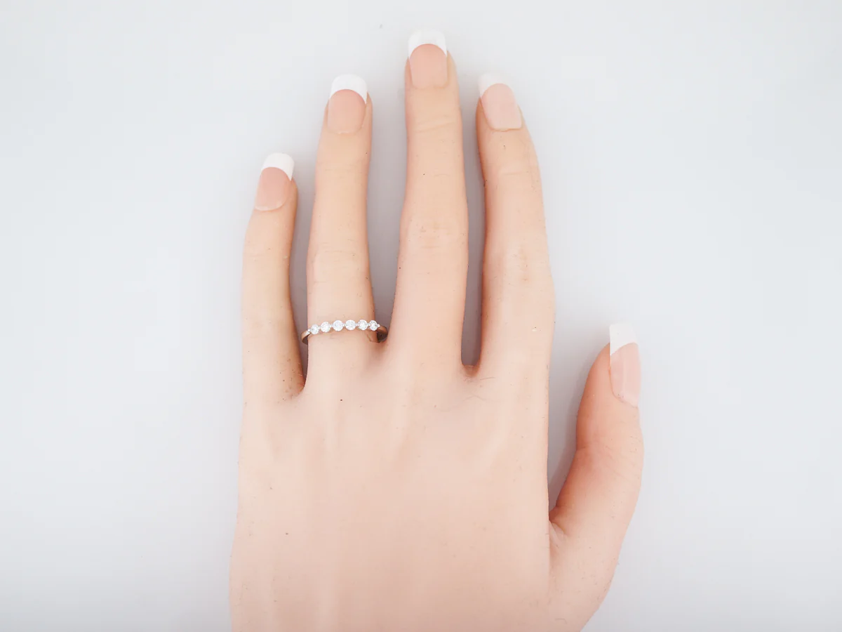 Wedding Band Modern .30 Round Brilliant Cut Diamonds in 14k White Gold - Image 6