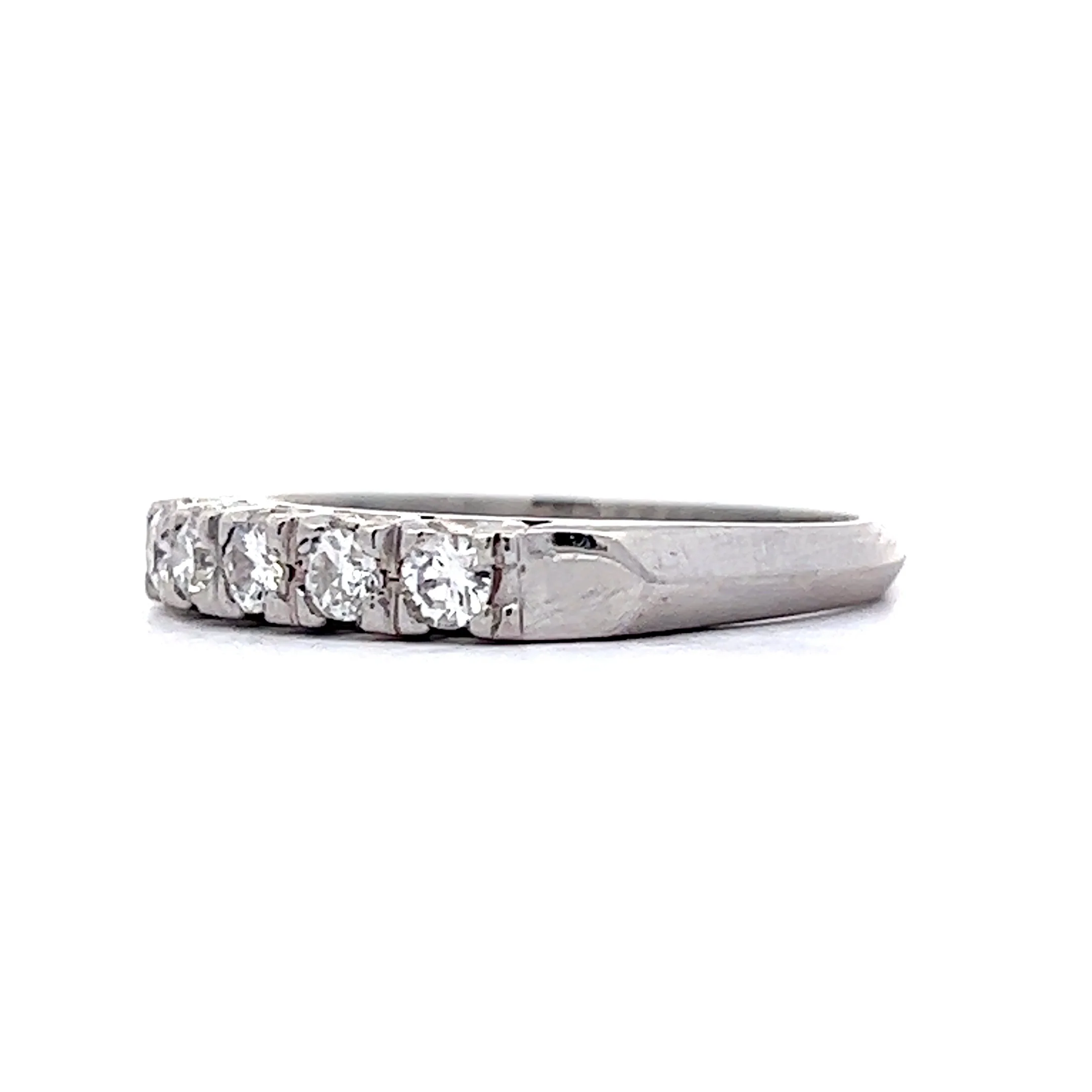 Wedding Band Modern .30 Round Brilliant Cut Diamonds in Platinum - Image 2