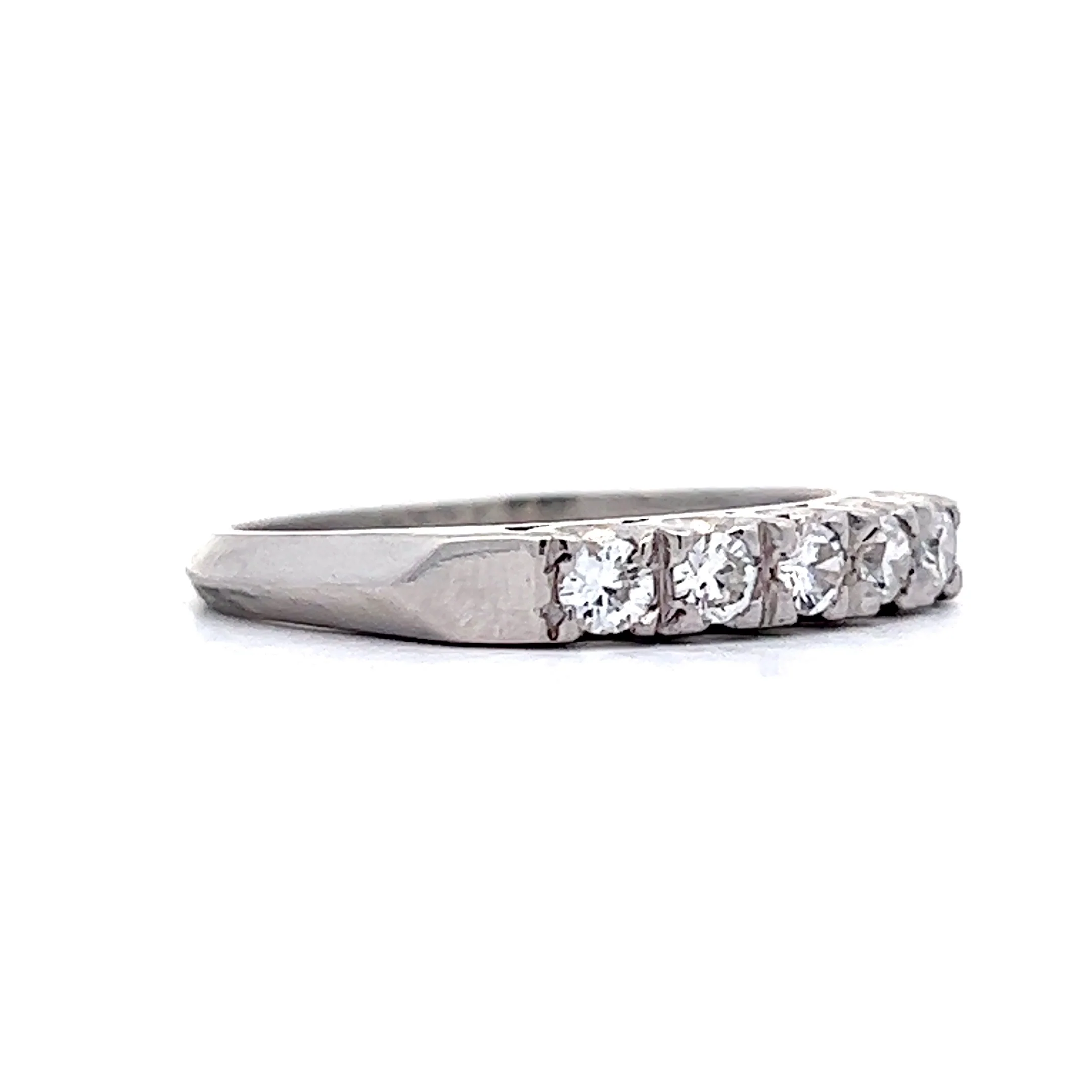 Wedding Band Modern .30 Round Brilliant Cut Diamonds in Platinum - Image 3