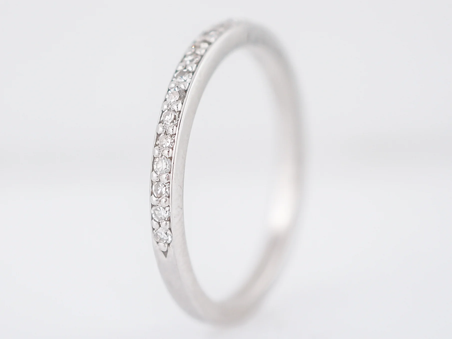 .32 Single Cut Diamond Wedding Band in 14k White Gold - Image 4