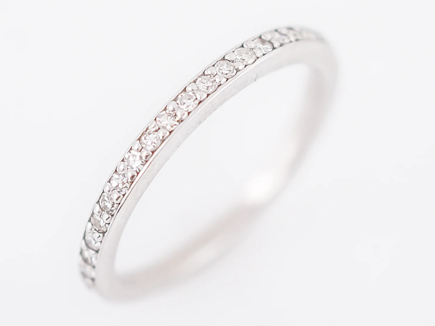 .32 Single Cut Diamond Wedding Band in 14k White Gold - Image 5