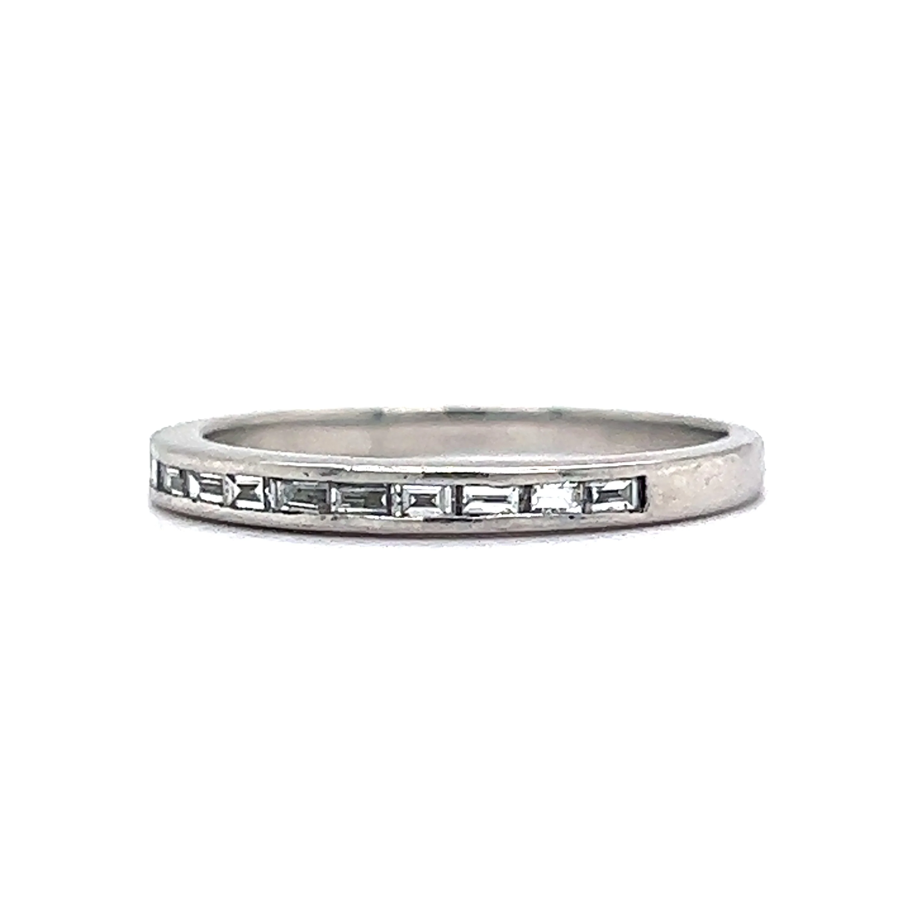 Wedding Band Modern .33 Baguette Cut Diamonds in Platinum - Image 2