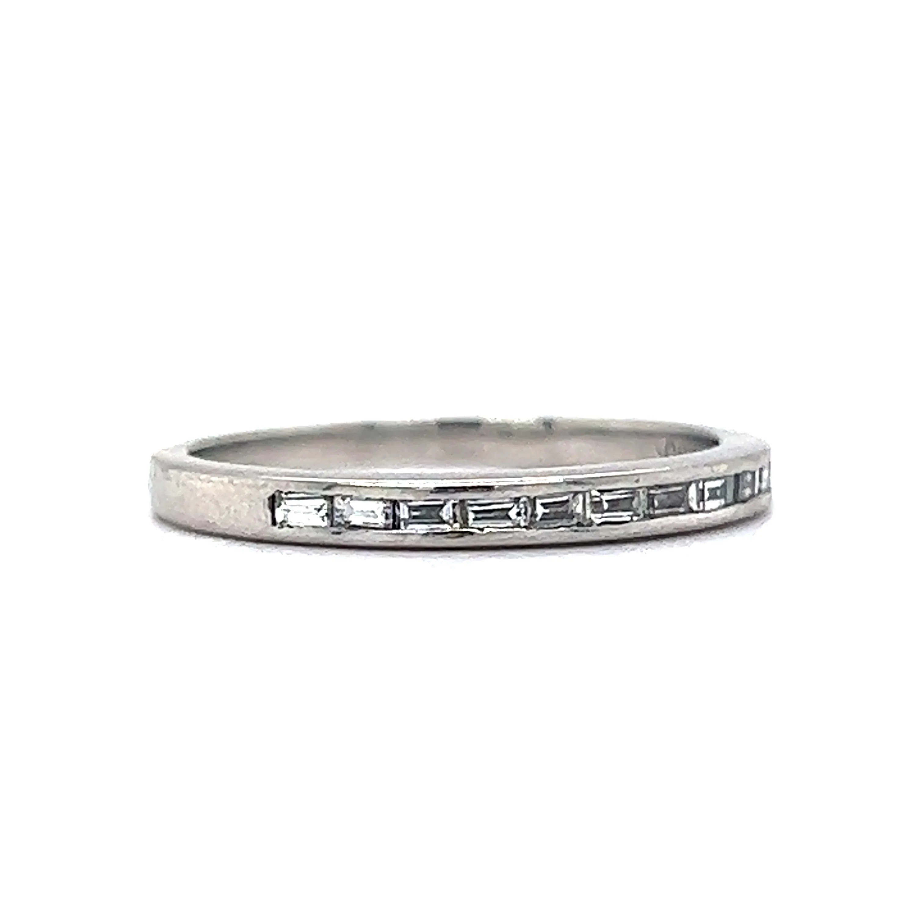 Wedding Band Modern .33 Baguette Cut Diamonds in Platinum - Image 3