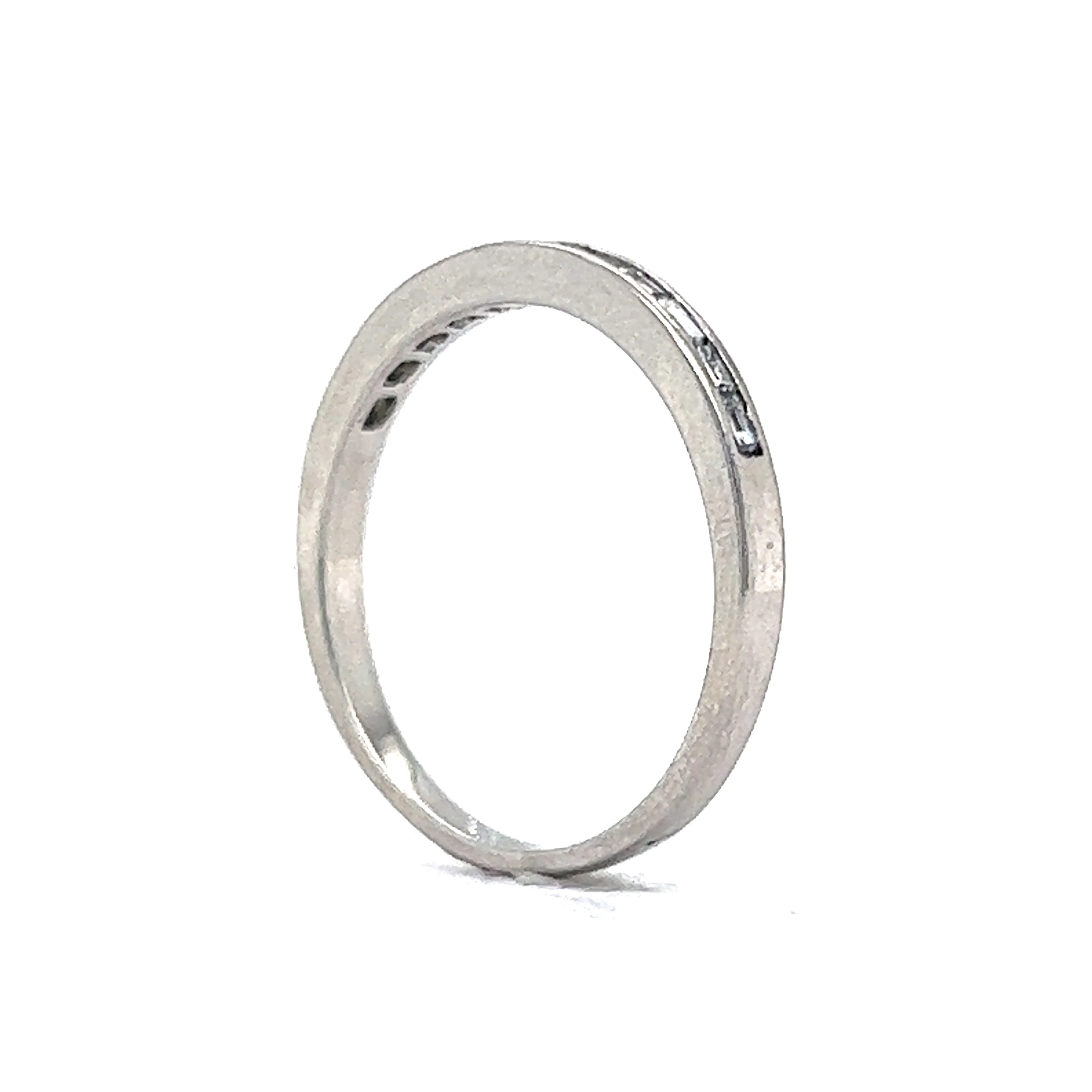 Wedding Band Modern .33 Baguette Cut Diamonds in Platinum - Image 5