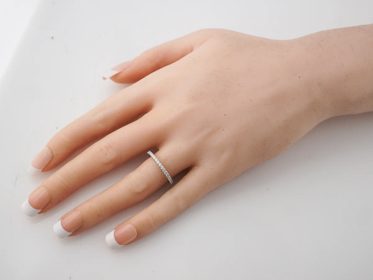 **RTV 1/9/2019**Wedding Band Modern .38 Round Brilliant Cut Diamonds in 14k White Gold - Image 2