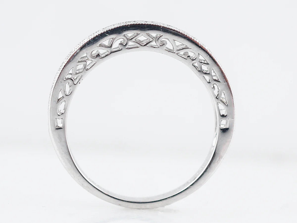 Wedding Band Modern .39 Round Brilliant Cut Diamonds in Platinum - Image 4
