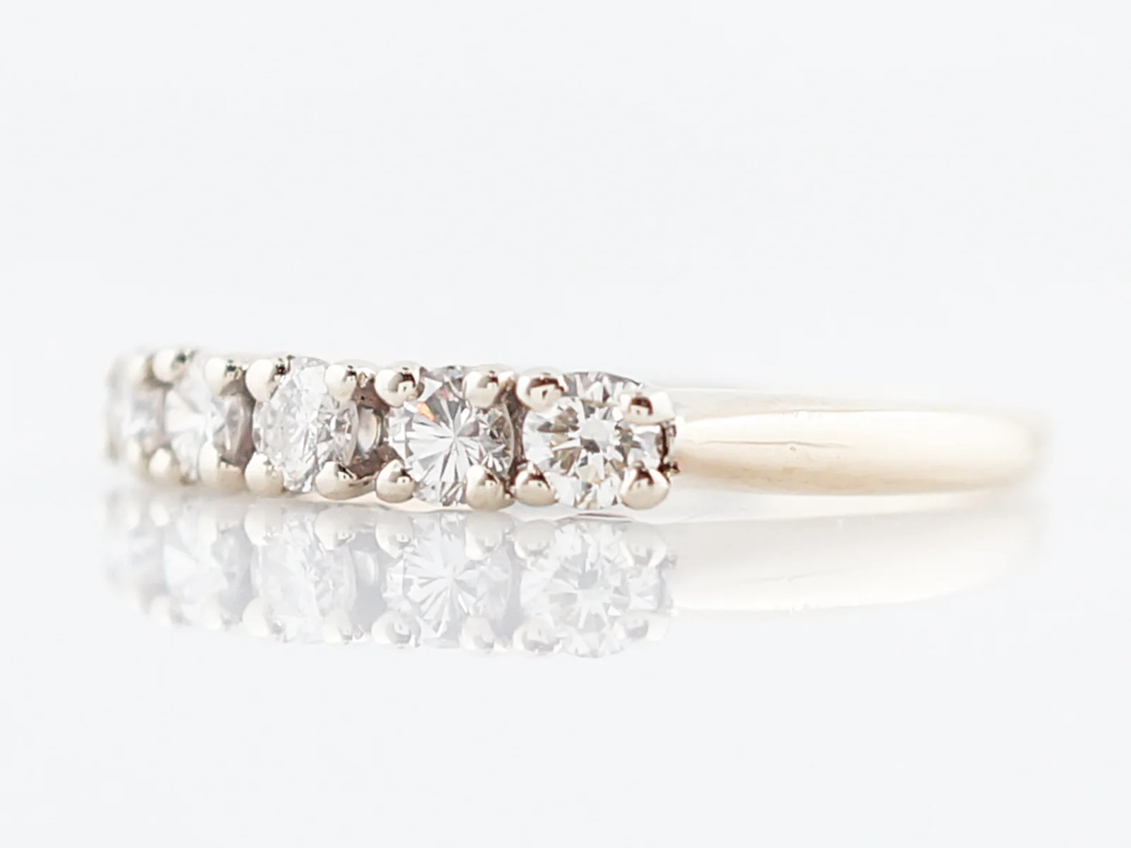 Wedding Band Modern .40 Round Brilliant Cut Diamonds in 14k Yellow Gold - Image 2