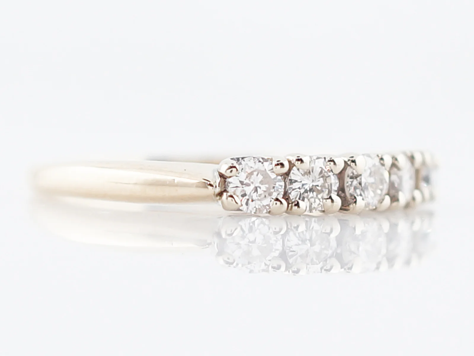 Wedding Band Modern .40 Round Brilliant Cut Diamonds in 14k Yellow Gold - Image 3