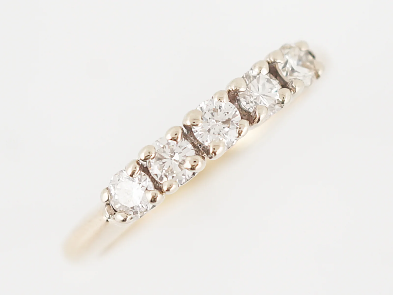 Wedding Band Modern .40 Round Brilliant Cut Diamonds in 14k Yellow Gold - Image 4