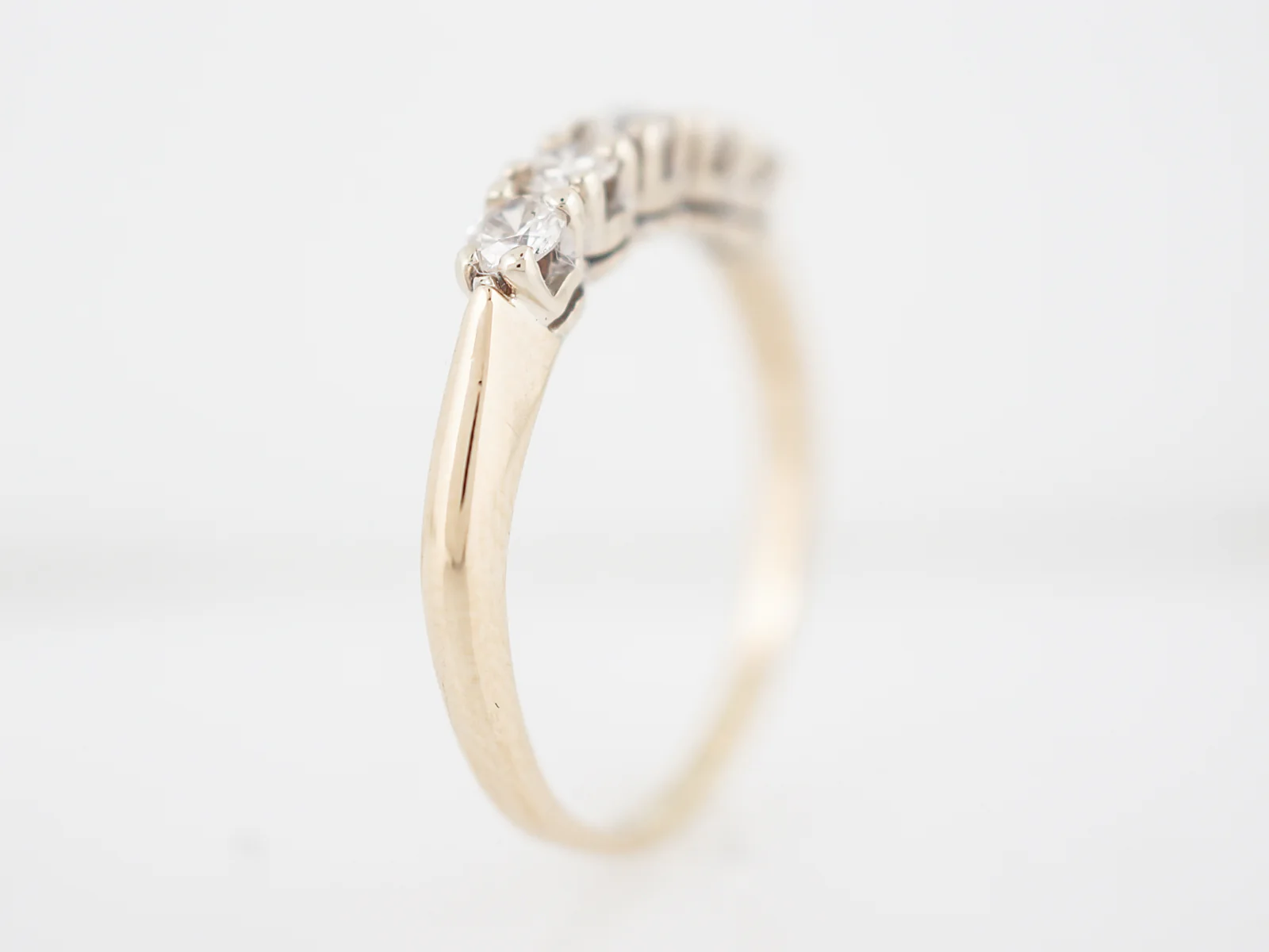 Wedding Band Modern .40 Round Brilliant Cut Diamonds in 14k Yellow Gold - Image 5