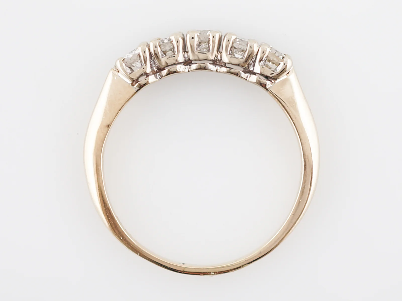 Wedding Band Modern .40 Round Brilliant Cut Diamonds in 14k Yellow Gold - Image 6