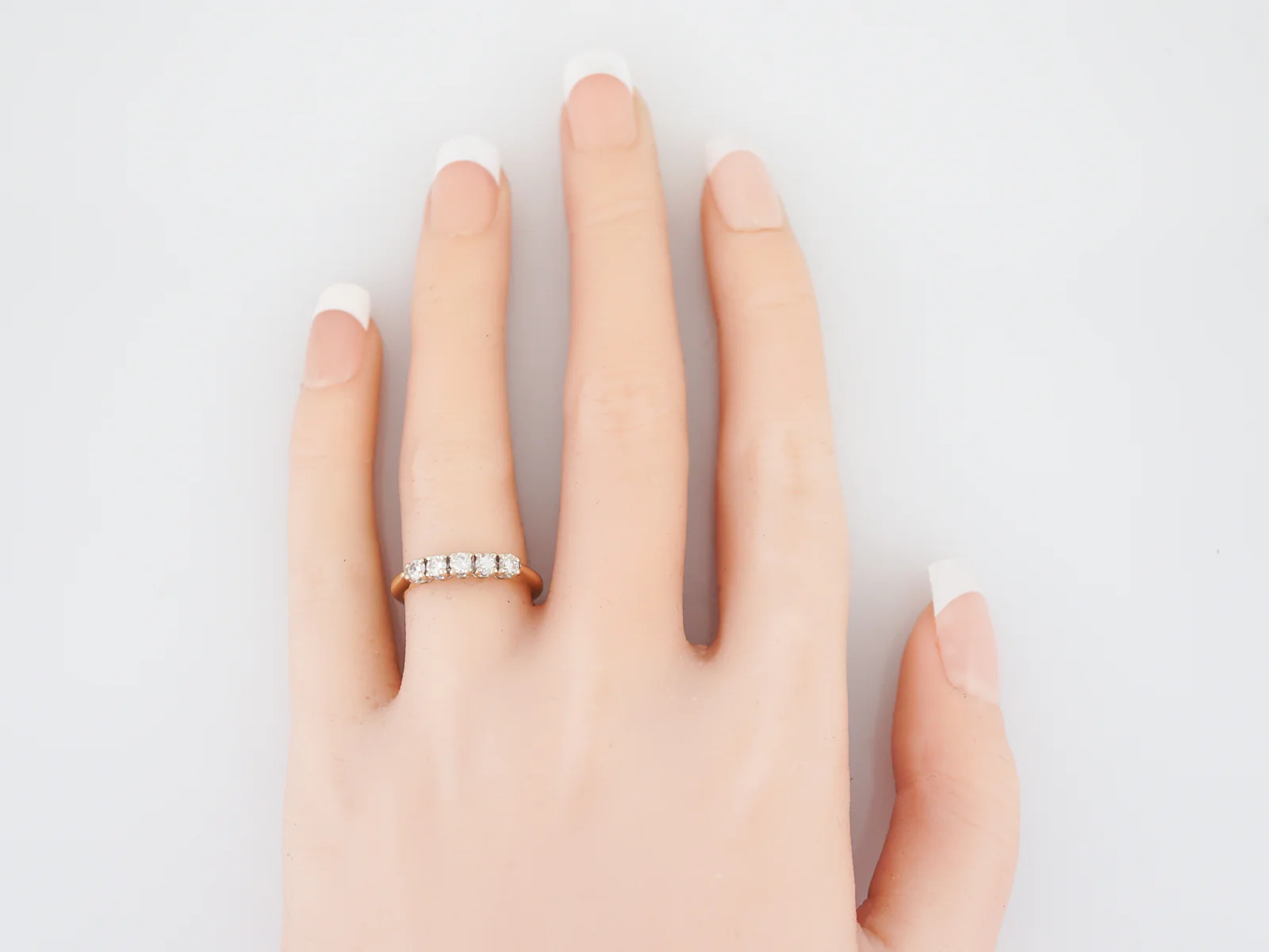 Wedding Band Modern .40 Round Brilliant Cut Diamonds in 14k Yellow Gold - Image 7