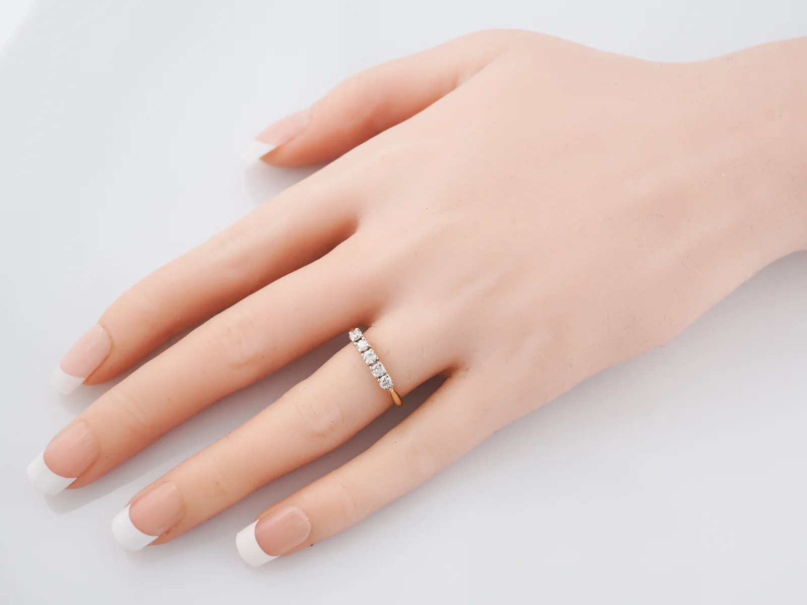 Wedding Band Modern .40 Round Brilliant Cut Diamonds in 14k Yellow Gold - Image 8