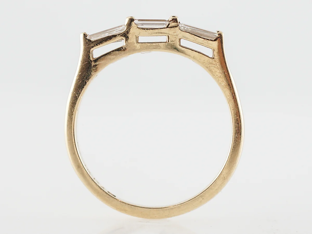 Wedding Band Modern .45 Baguette Cut Diamonds in 14k Yellow Gold - Image 4