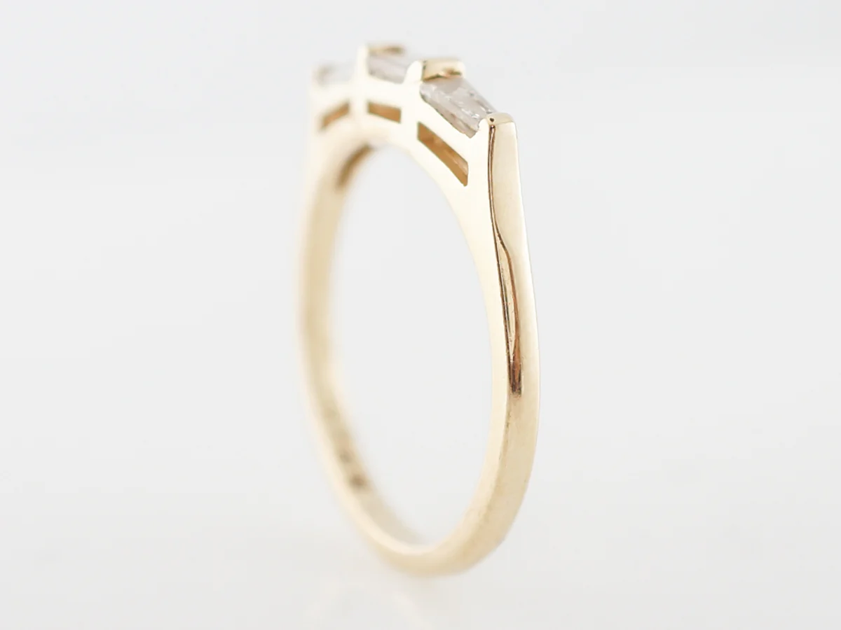 Wedding Band Modern .45 Baguette Cut Diamonds in 14k Yellow Gold - Image 5