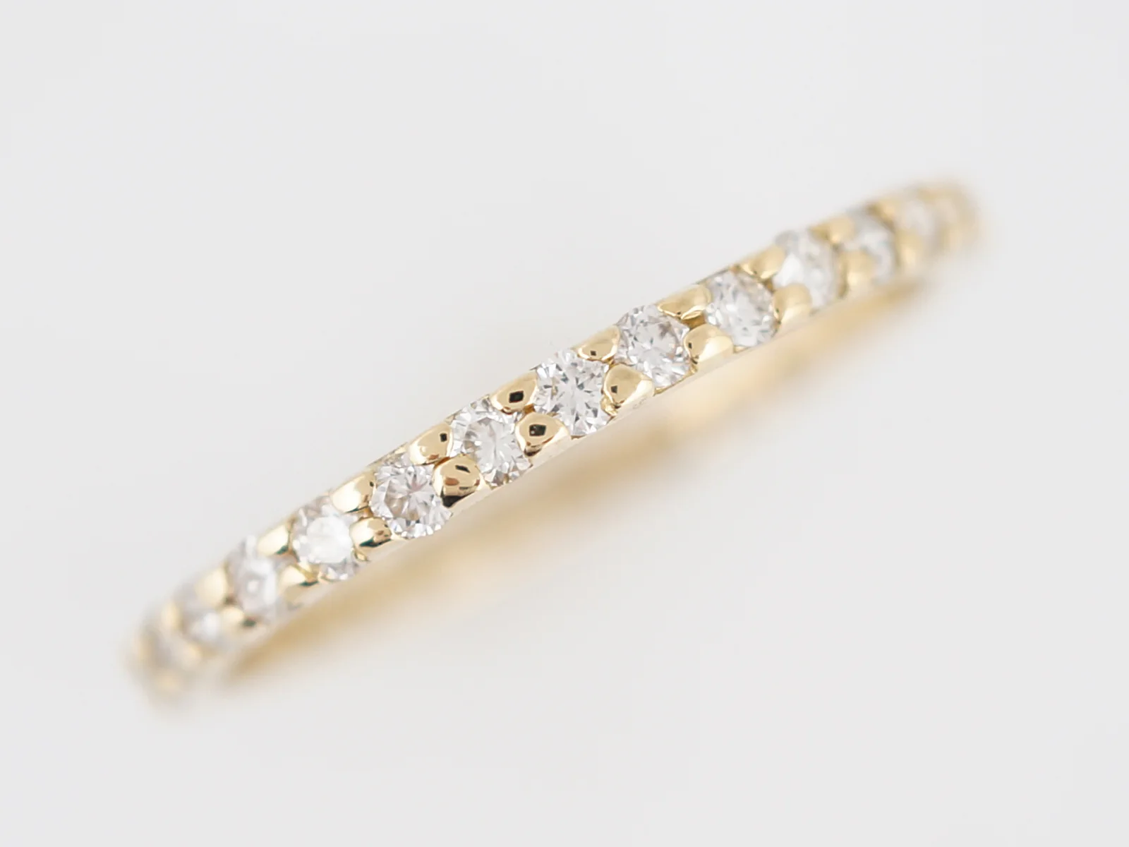 Wedding Band Modern .48 Round Brilliant Cut Diamonds in 14k Yellow Gold - Image 2