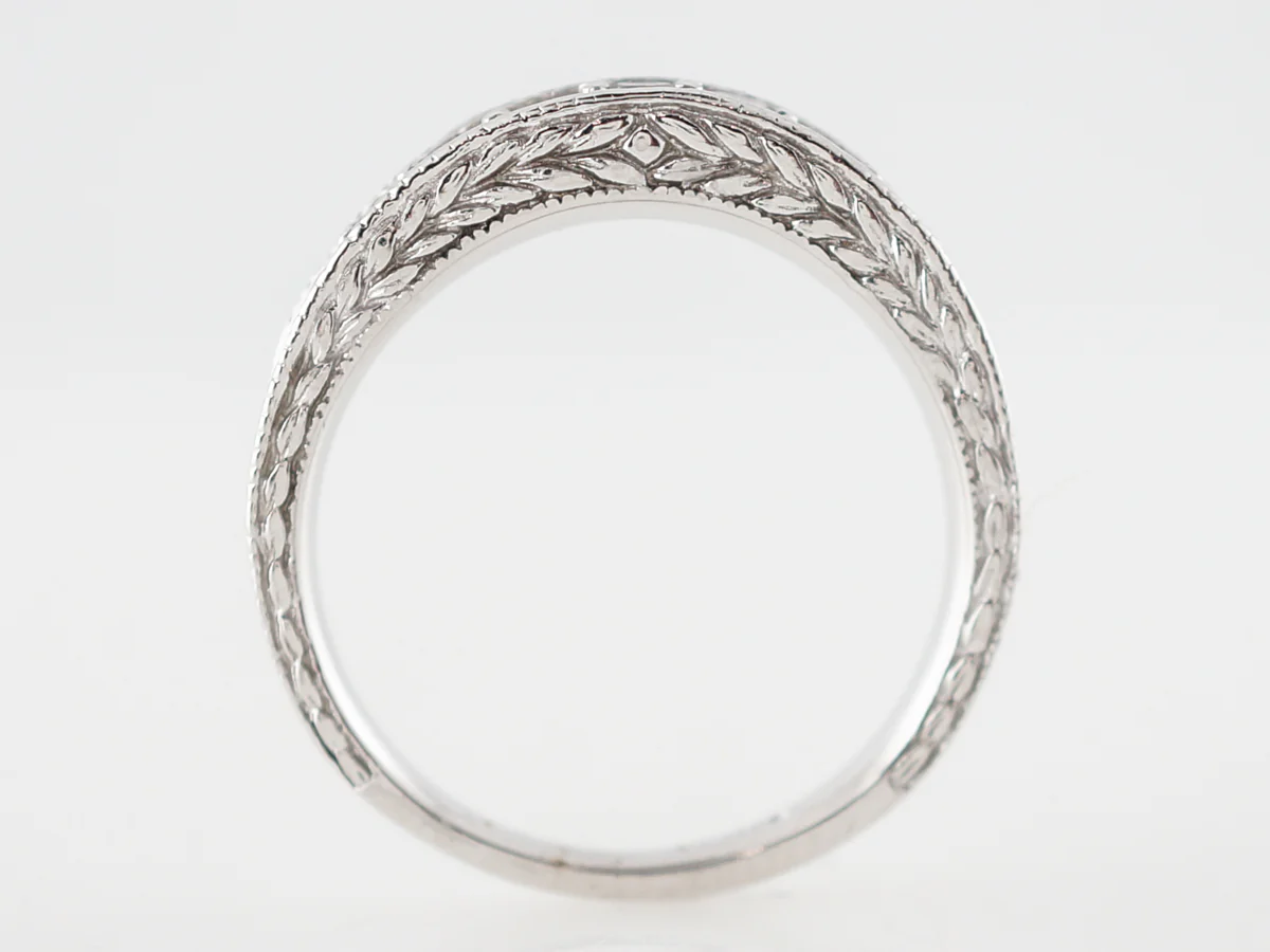 Wedding Band Modern .49 Round Brilliant Cut Diamonds in 14k White Gold - Image 4