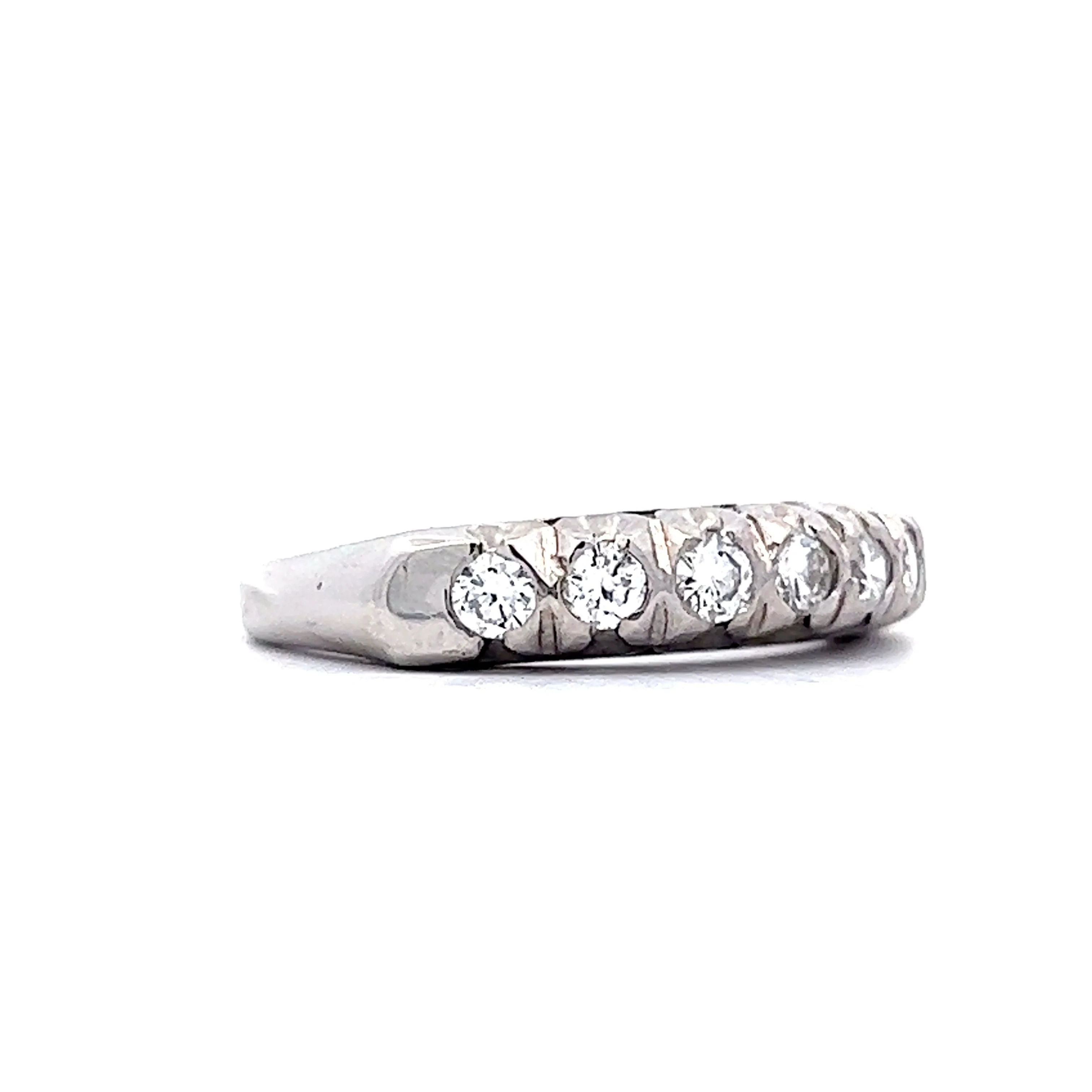 Wedding Band Modern .49 Round Brilliant Cut Diamonds in Platinum - Image 3