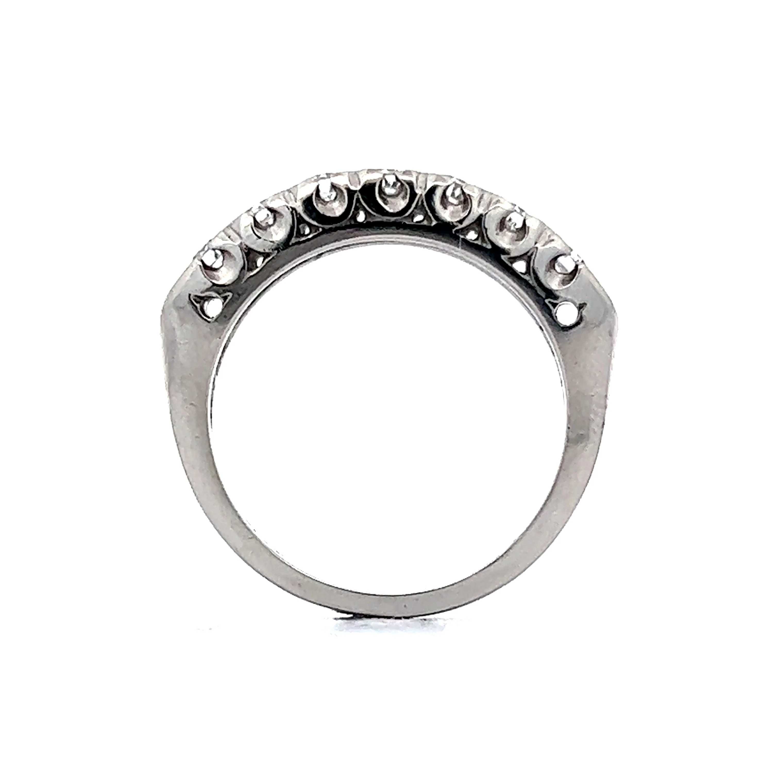 Wedding Band Modern .49 Round Brilliant Cut Diamonds in Platinum - Image 4
