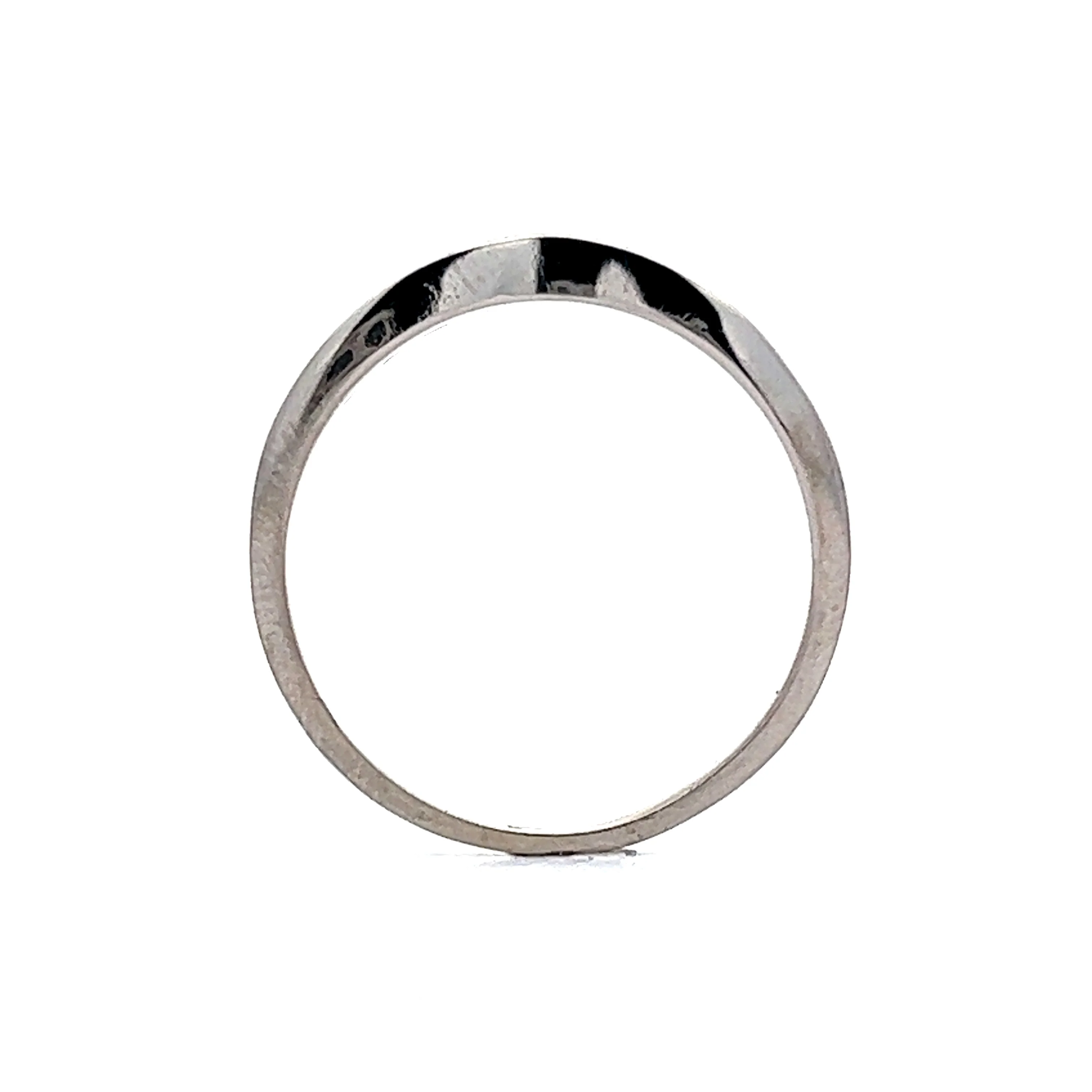 Wedding Band Modern .50 Round Brilliant Cut Diamonds in 14K White Gold - Image 4