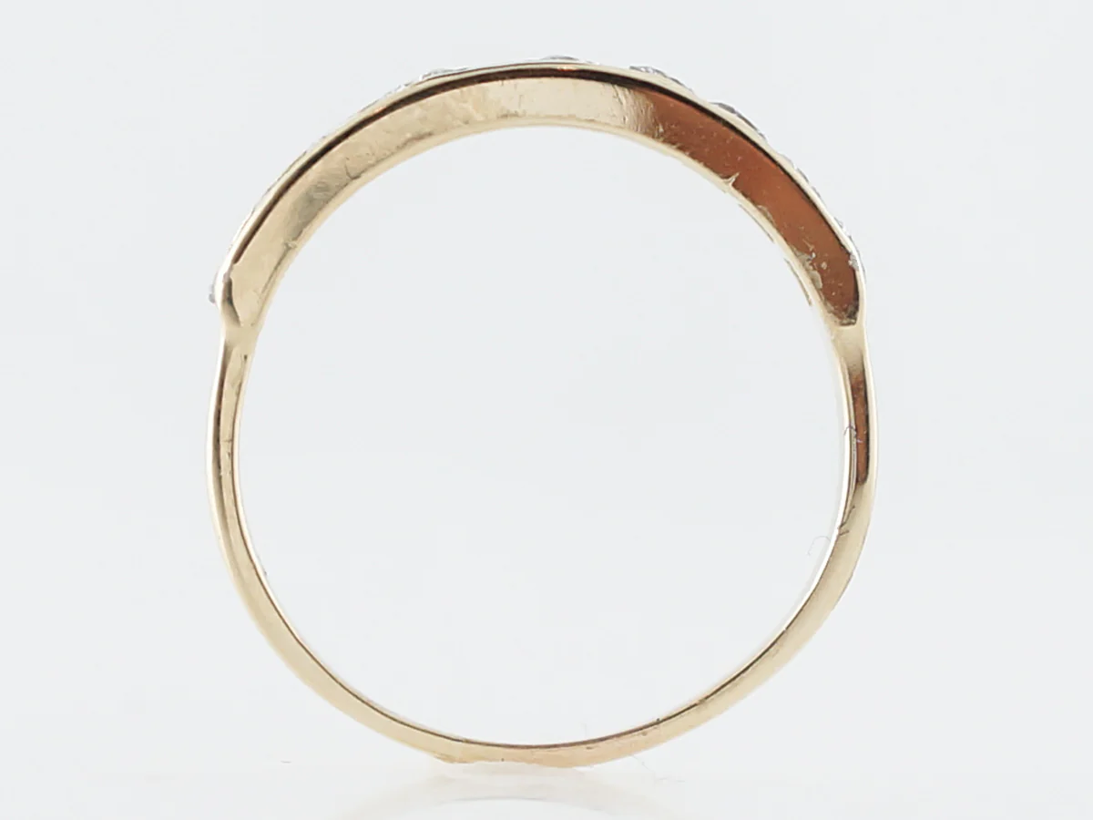 Wedding Band Modern .50 Round Brilliant Cut Diamonds in 14k Yellow Gold - Image 4