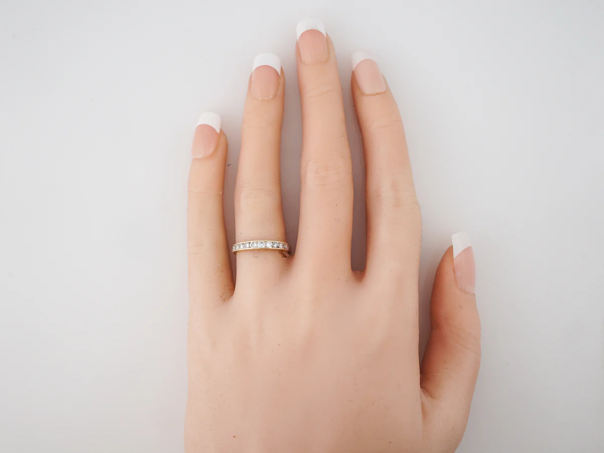 Wedding Band Modern .50 Round Brilliant Cut Diamonds in 14k Yellow Gold - Image 6