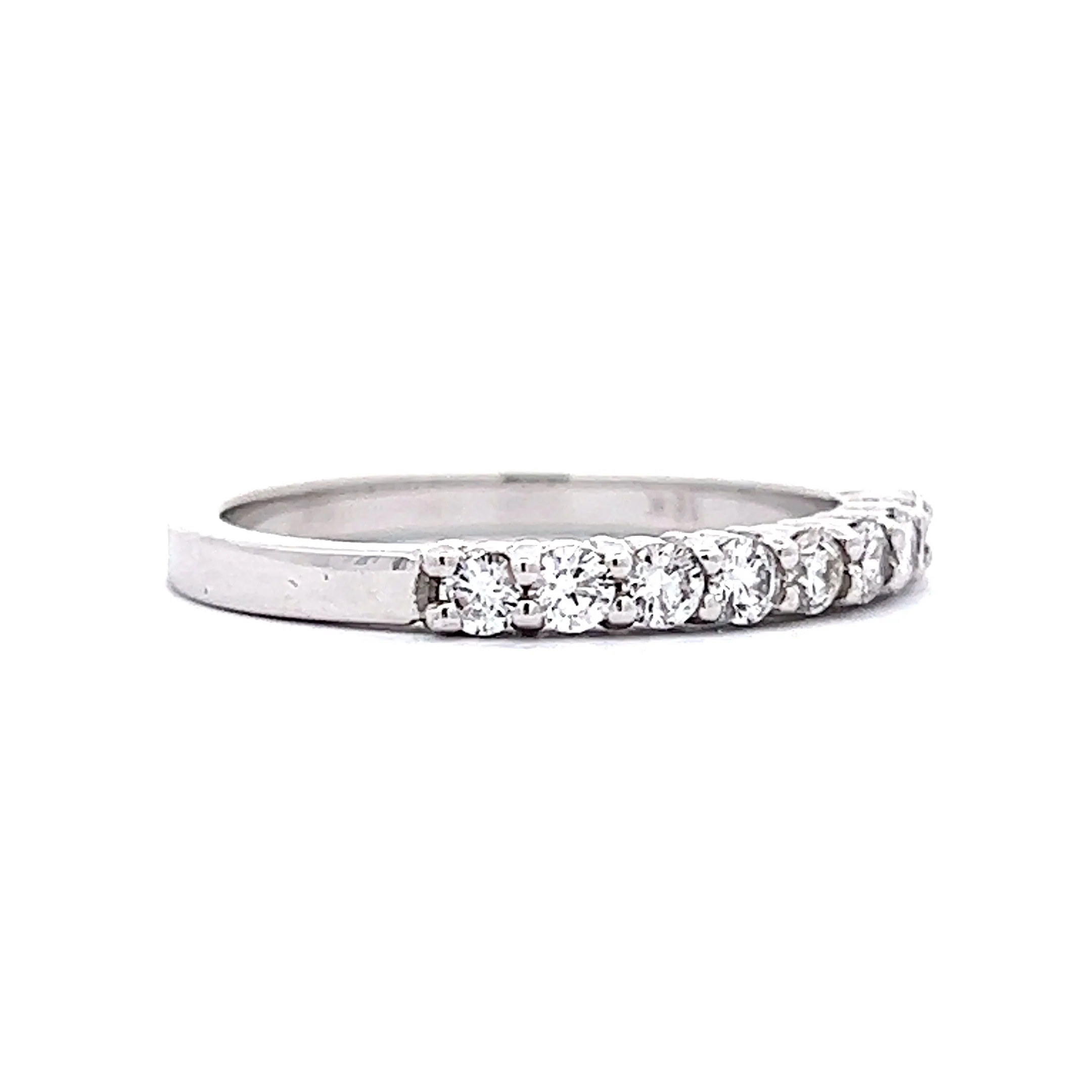 Wedding Band Modern .50 Round Brilliant Cut Diamonds in 18k White Gold - Image 3