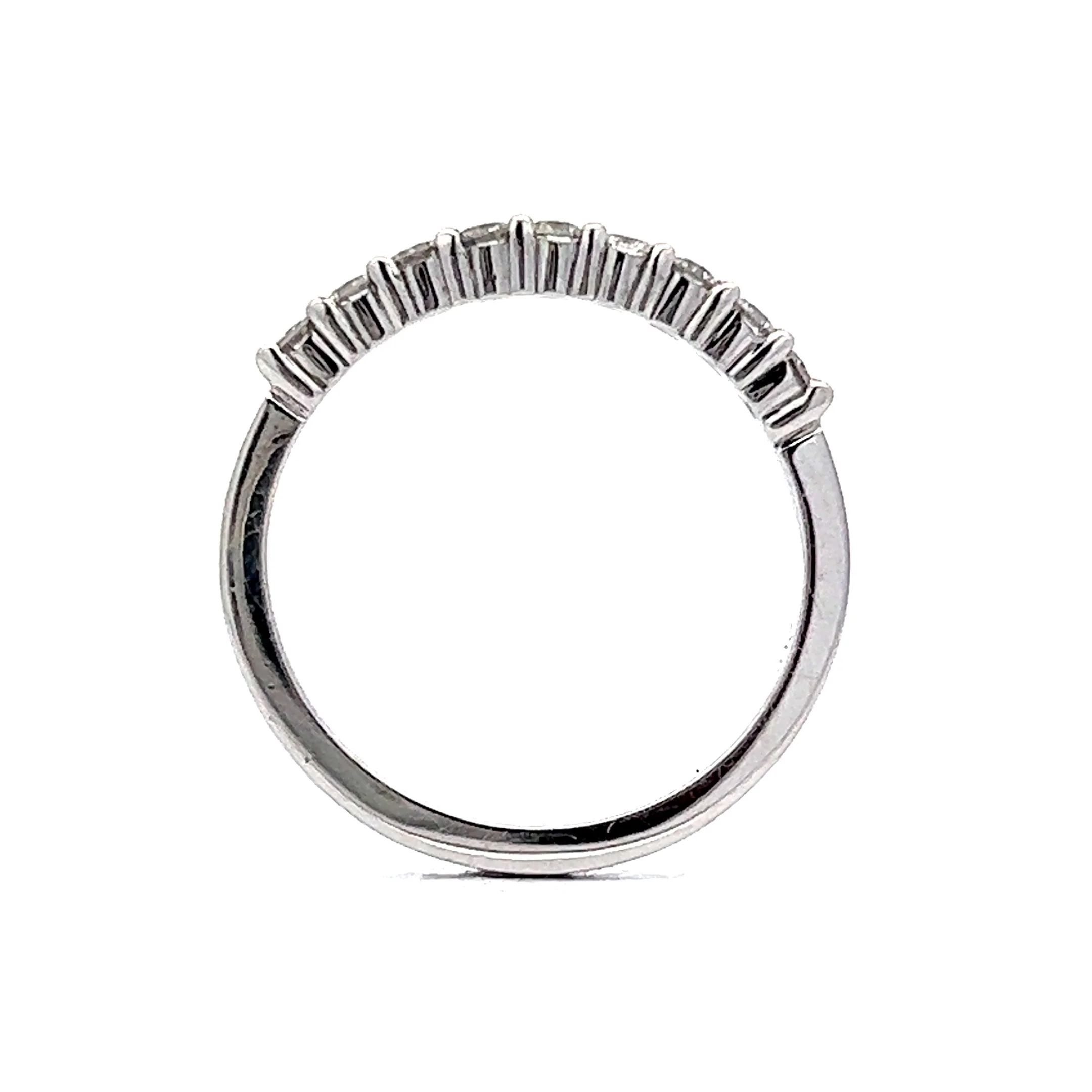 Wedding Band Modern .50 Round Brilliant Cut Diamonds in 18k White Gold - Image 4