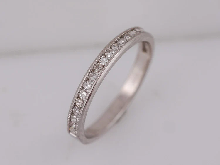 Wedding Band Modern .53cttw Single Cut Diamonds in 14k White Gold - Image 5
