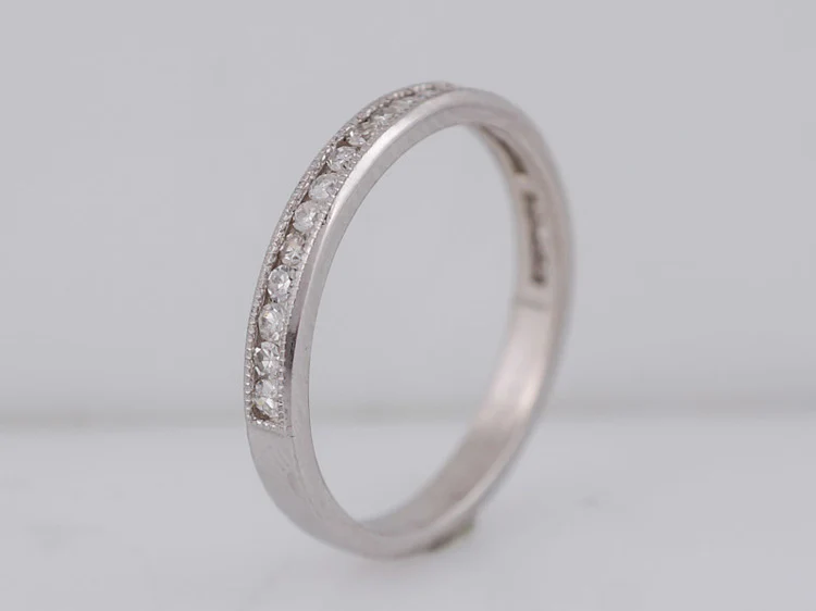 Wedding Band Modern .53cttw Single Cut Diamonds in 14k White Gold - Image 6