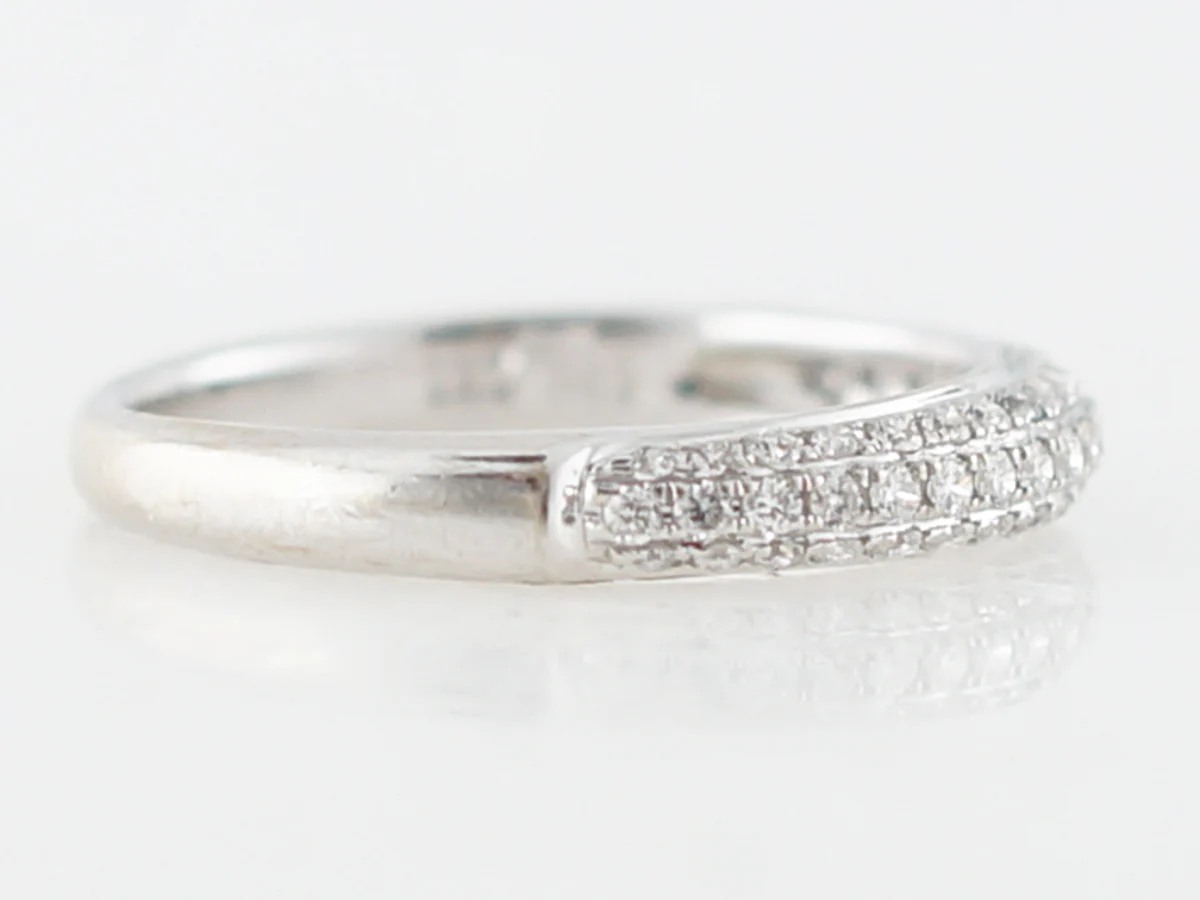 Wedding Band Modern .56 Round Brilliant Cut Diamonds in 14k White Gold - Image 3