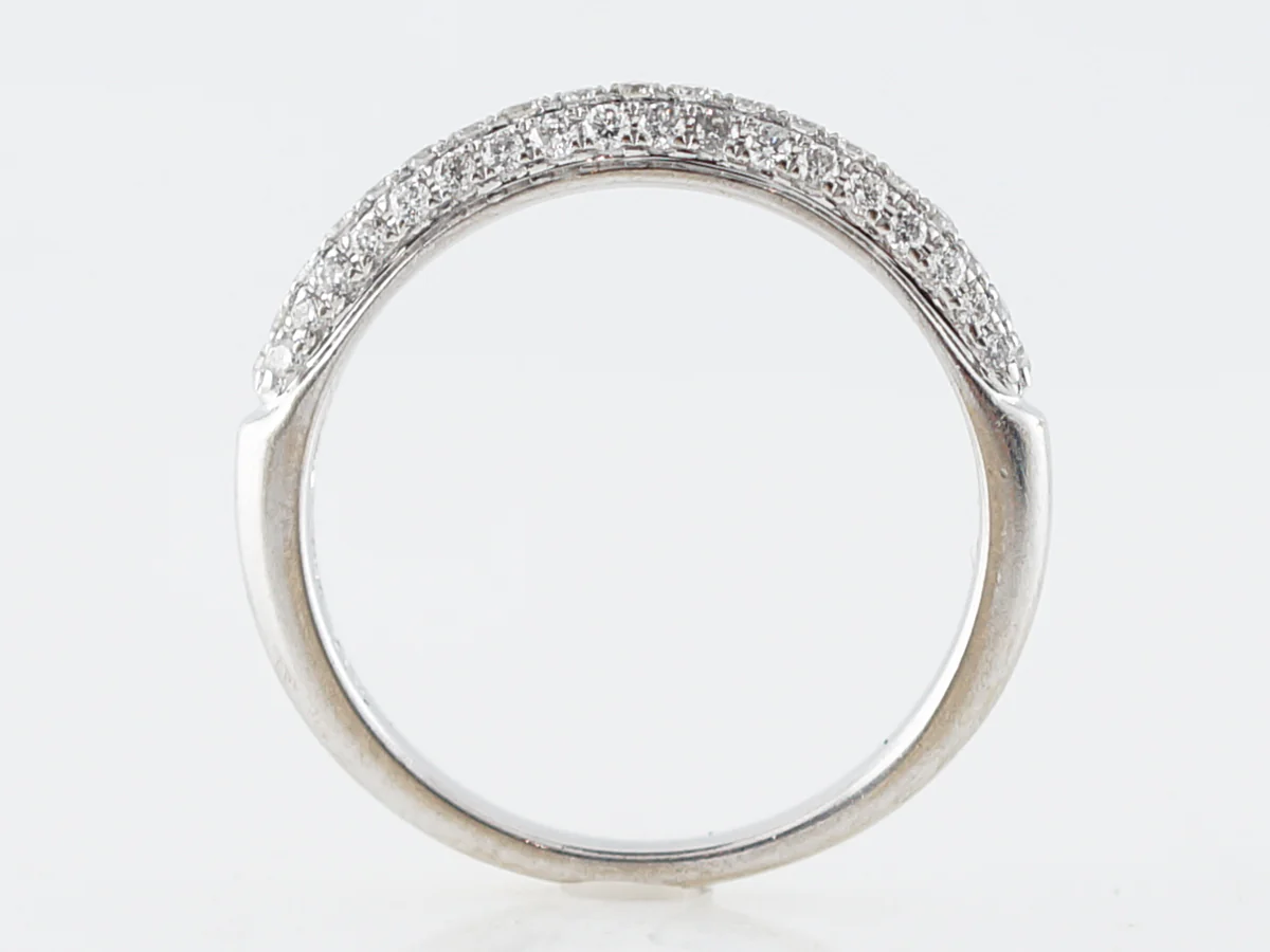 Wedding Band Modern .56 Round Brilliant Cut Diamonds in 14k White Gold - Image 4