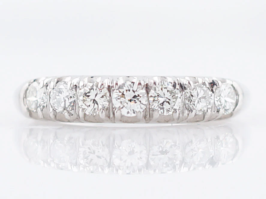 Wedding Band Modern .56 Round Brilliant Cut Diamonds in 18k White Gold