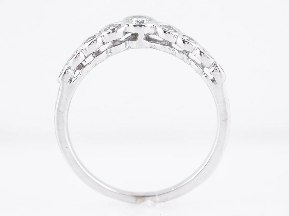 Wedding Band Modern .32 Round Brilliant Cut Diamonds in Platinum - Image 5