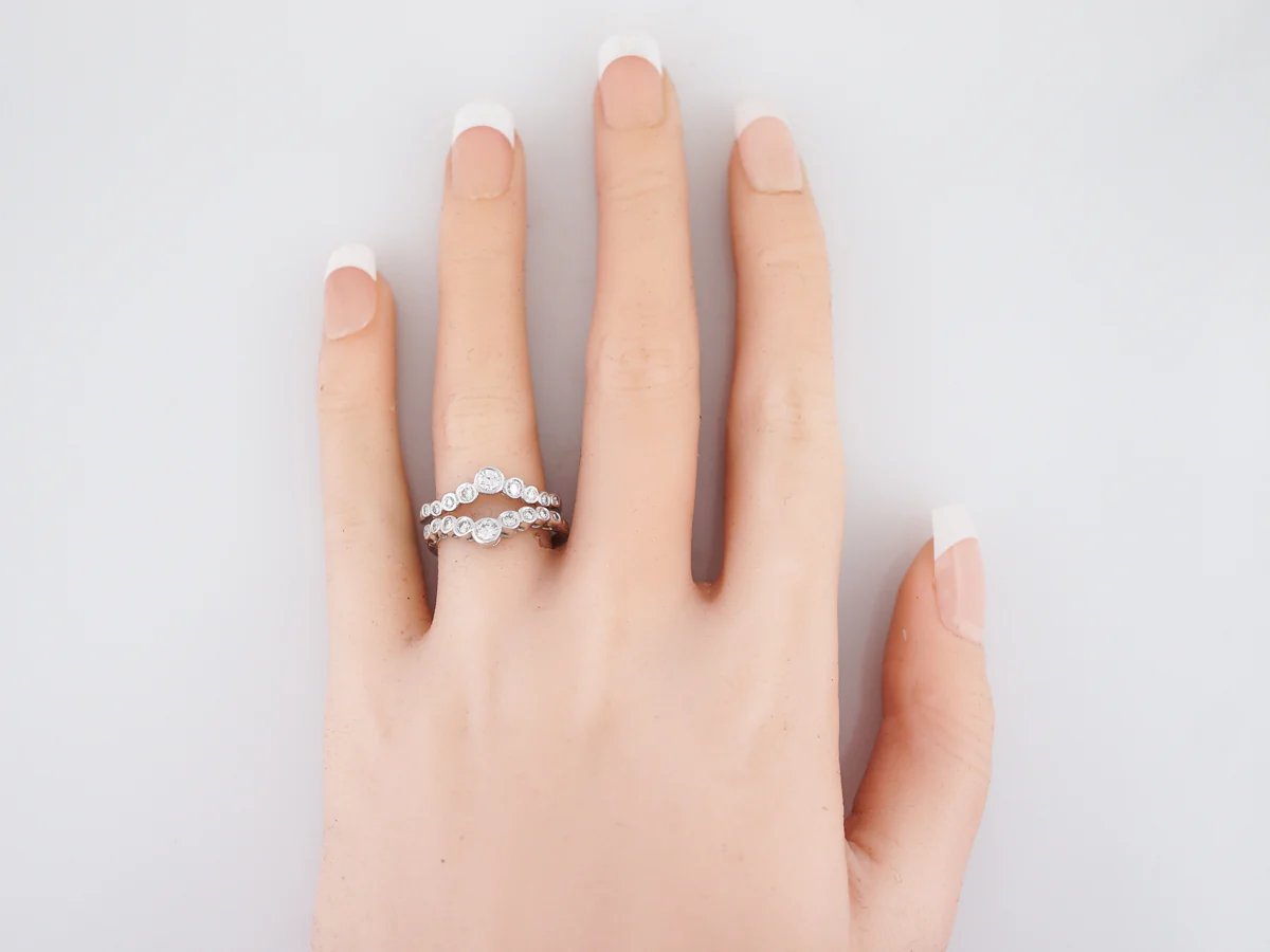 Wedding Band Modern .32 Round Brilliant Cut Diamonds in Platinum - Image 7