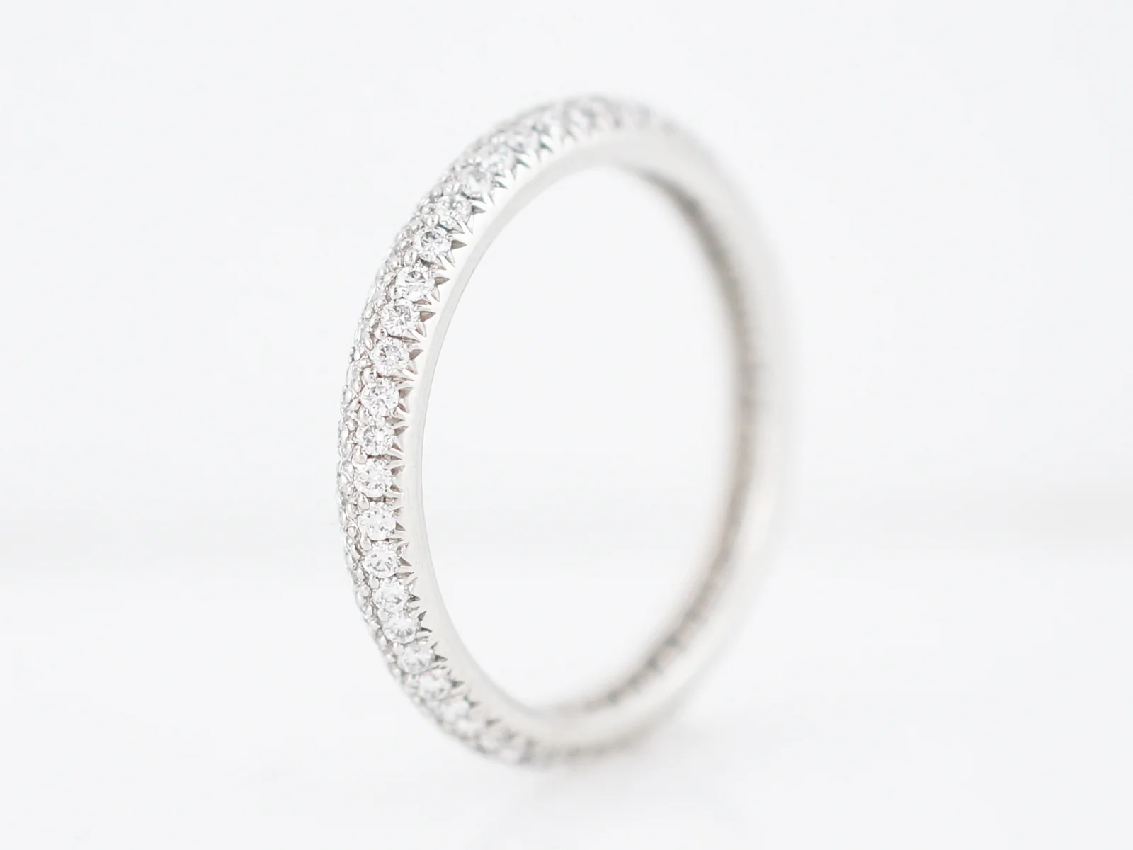 Wedding Band Modern .61 Round Brilliant Cut Diamonds in Platinum - Image 3