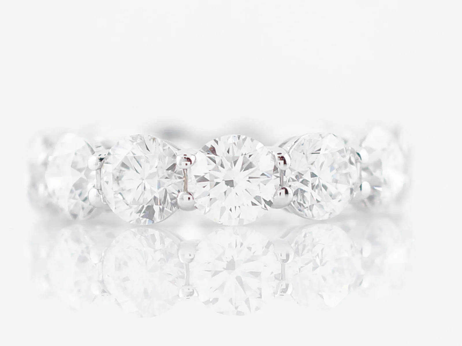 Wedding Band Modern 7.18 GIA Round Brilliant Cut Diamonds in 18k White Gold