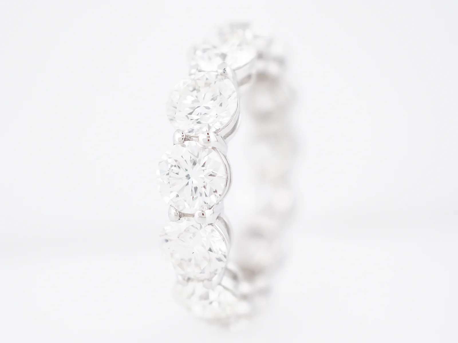 Wedding Band Modern 7.18 GIA Round Brilliant Cut Diamonds in 18k White Gold - Image 2