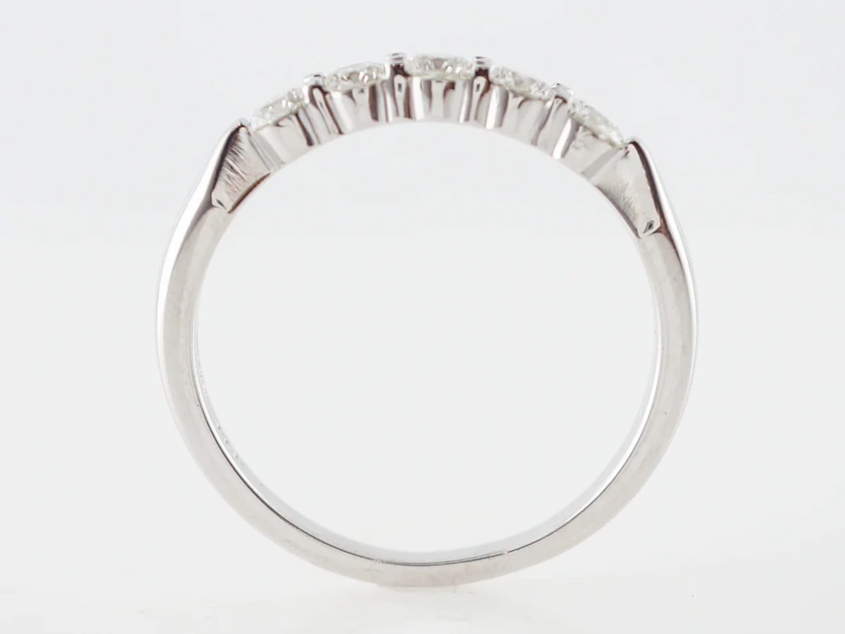 Wedding Band Modern .70 Round Brilliant Cut Diamonds in 18k White Gold - Image 4