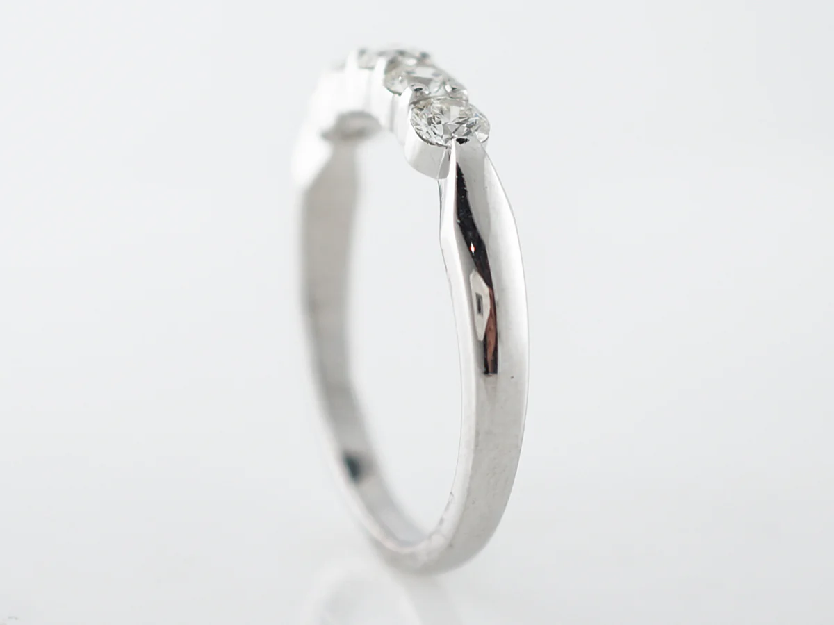 Wedding Band Modern .70 Round Brilliant Cut Diamonds in 18k White Gold - Image 5