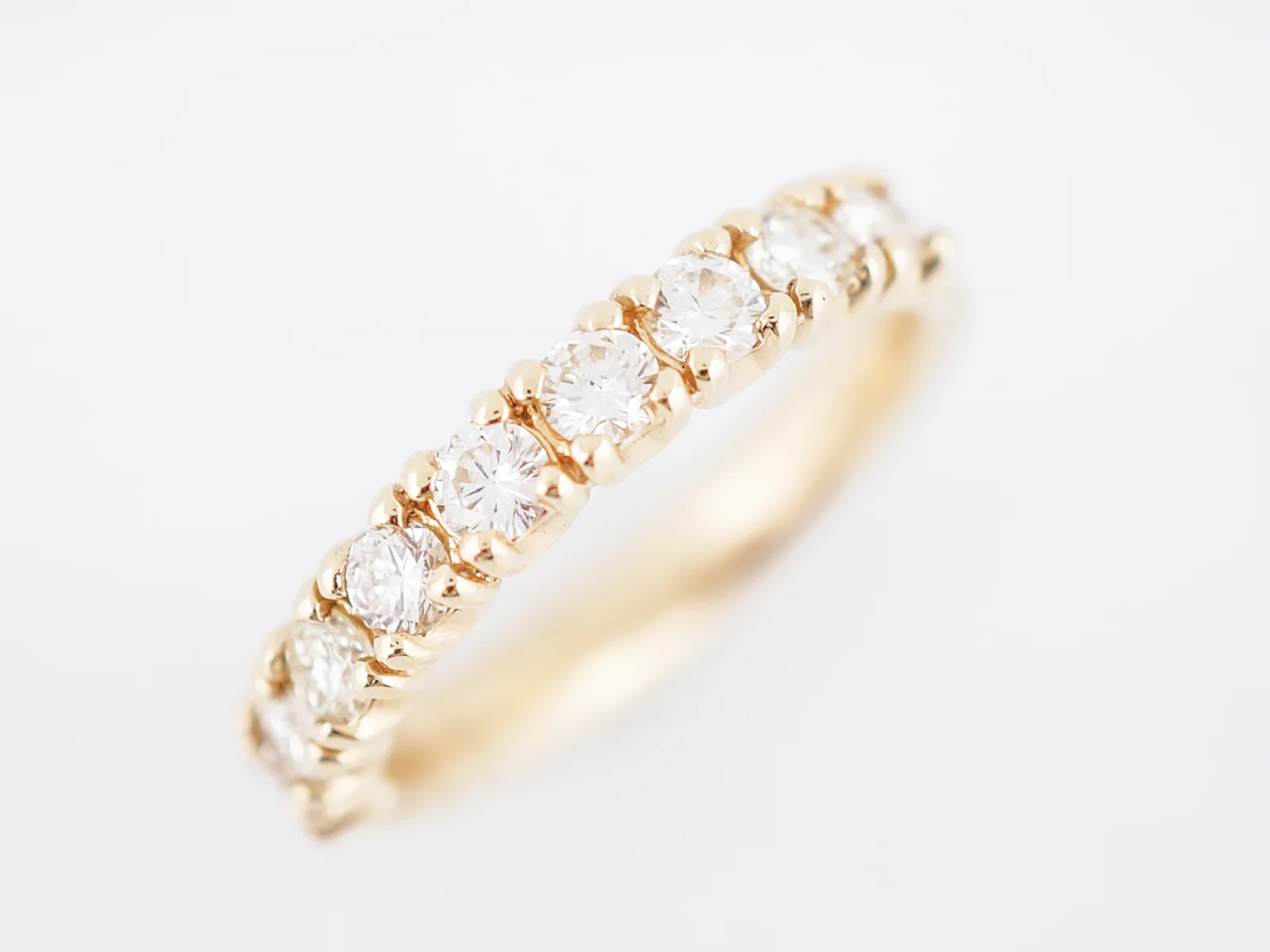 Wedding Band Modern .80 Round Brilliant Cut Diamond in 14k Yellow Gold - Image 5