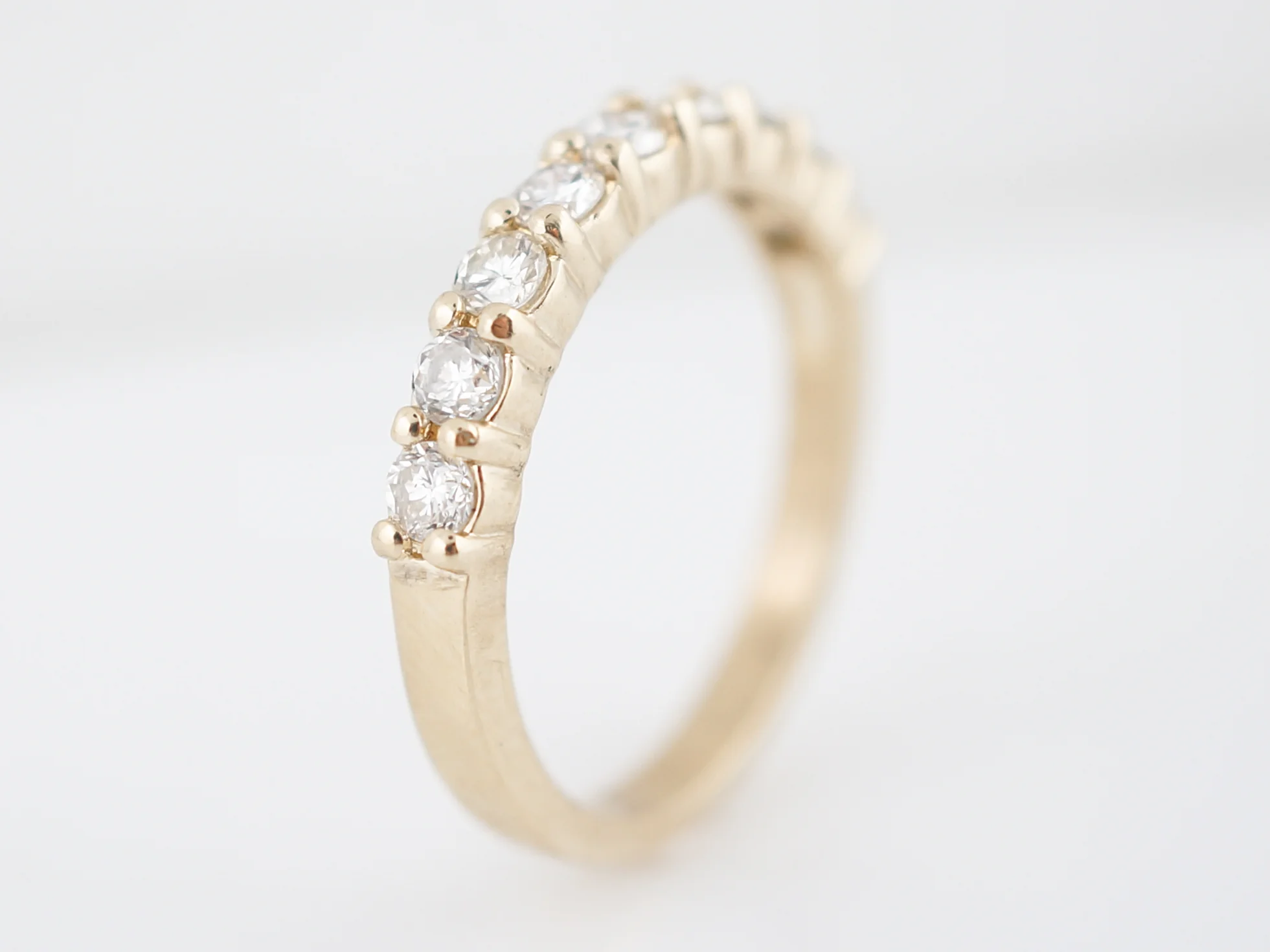 Wedding Band Modern .81 Round Brilliant Cut Diamonds in 14K Yellow Gold - Image 4