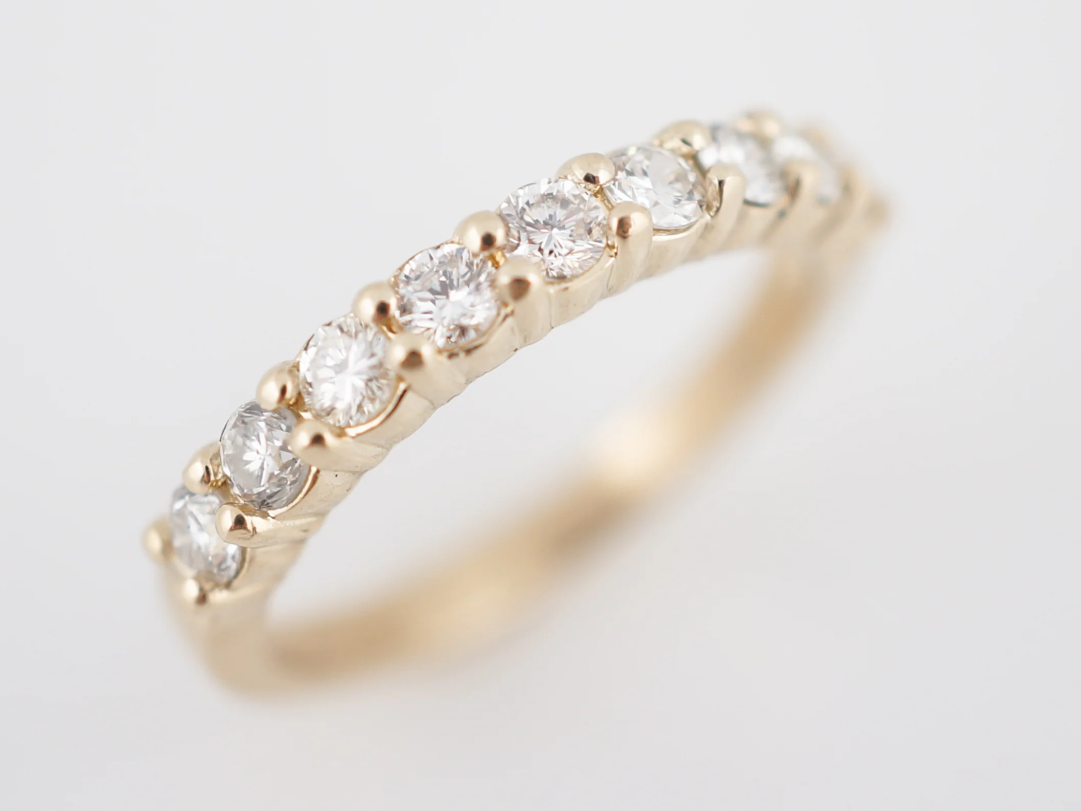 Wedding Band Modern .81 Round Brilliant Cut Diamonds in 14K Yellow Gold - Image 5