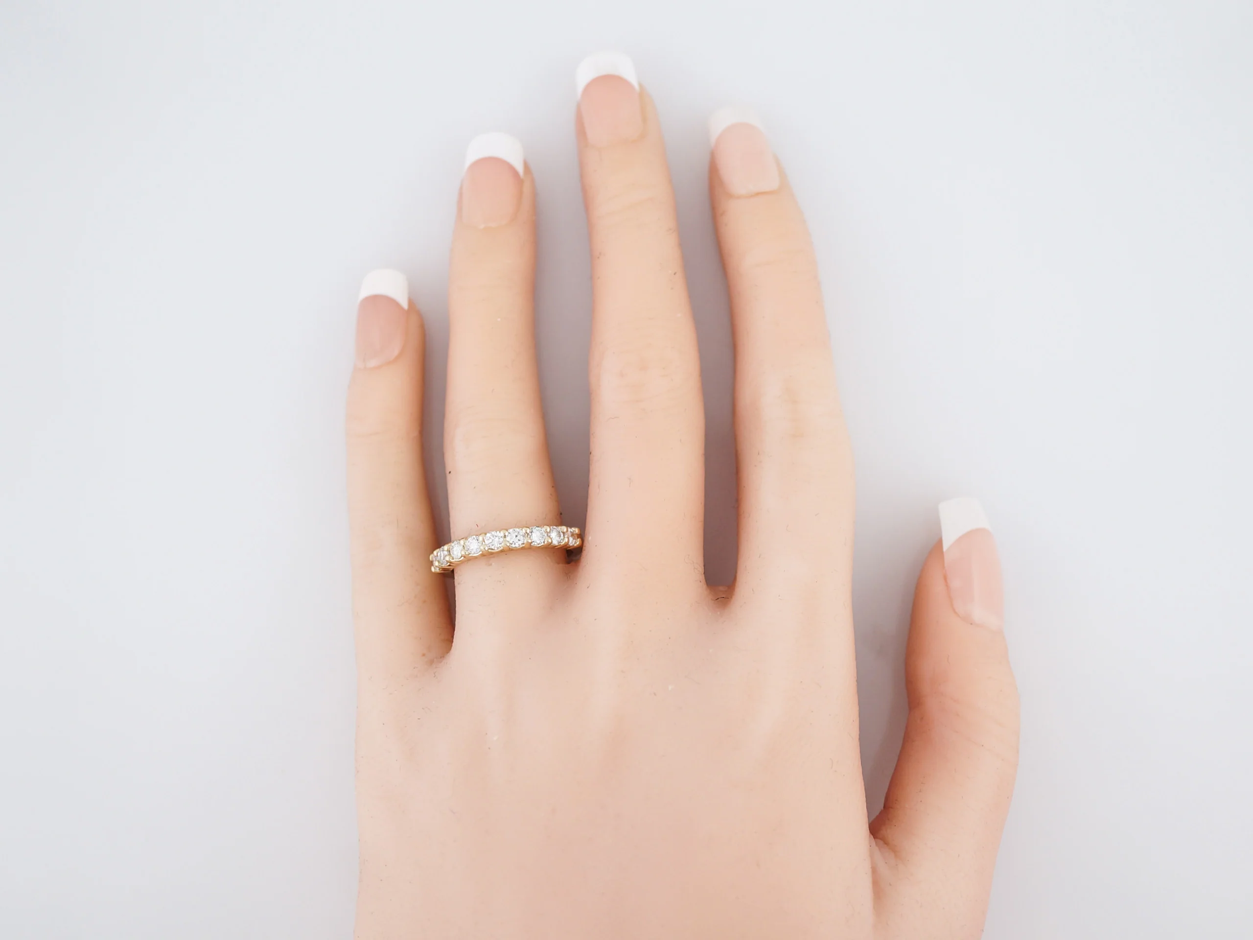 Wedding Band Modern .81 Round Brilliant Cut Diamonds in 14K Yellow Gold - Image 7