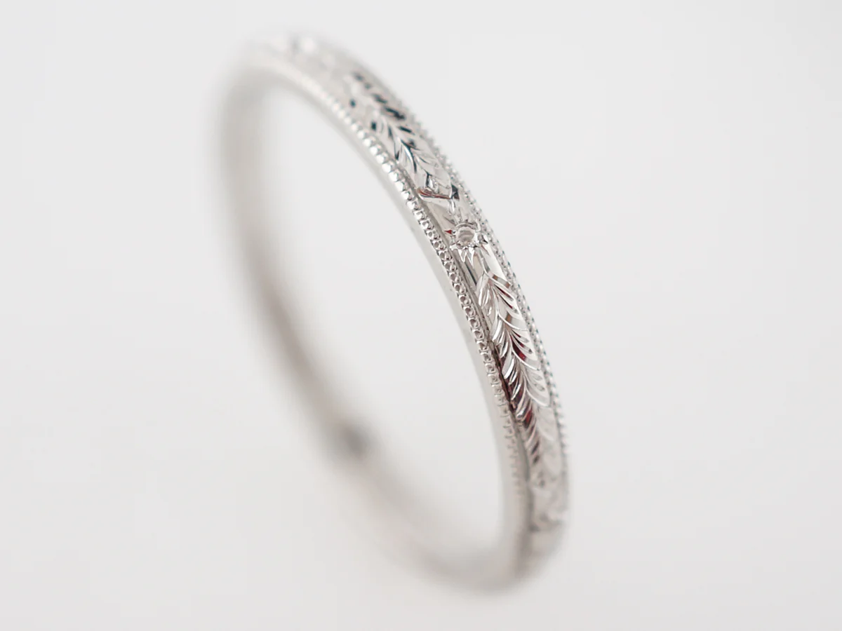 Wedding Band Modern Orange Blossom in Platinum - Image 4